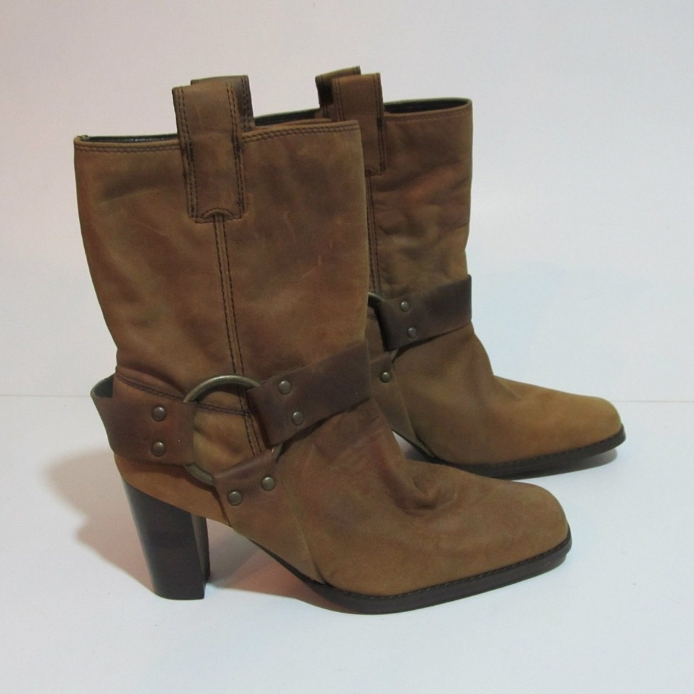 Crossing Pointe Brown Leather Ankle Boots